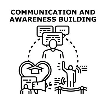 Communication and awareness building concept vector illustration Ilustración de archivo