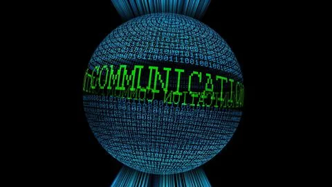 Communication and binary data sphere concept Stockillustratie