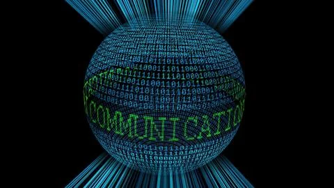 Communication and binary data sphere concept Stock Illustration