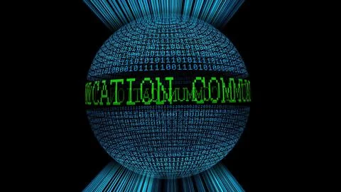 Communication and binary data sphere concept 스톡 일러스트