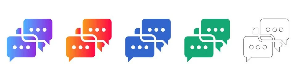 Communication and Chat Bubble Connection Icons Illustrazione stock