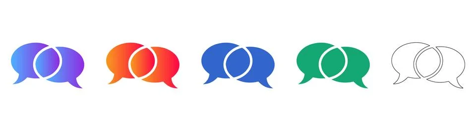 Communication and Chat Bubble Icon Set Stock Illustration