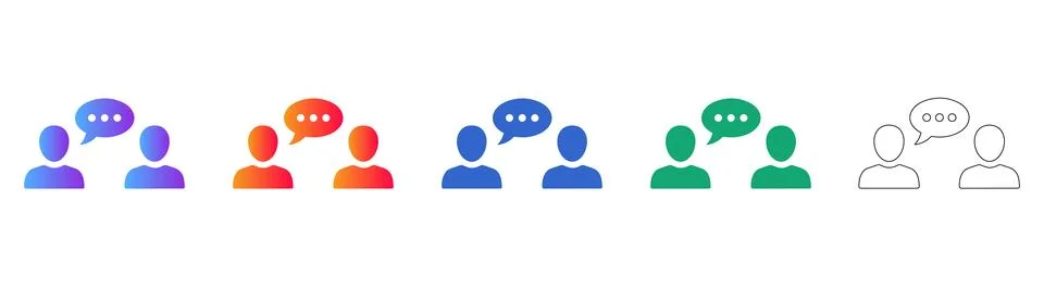 Communication and Chat Bubble Icons for Business Stock Illustration