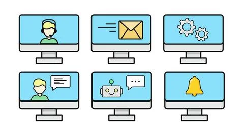 Communication and customer support icon set イラスト素材