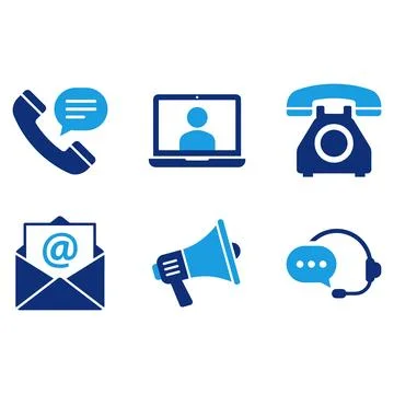 Communication and Customer Support Icons Set Vector Collection イラスト素材