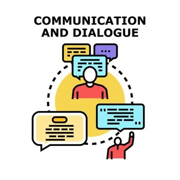 Communication and dialogue concept with messaging bubbles Stock Illustration