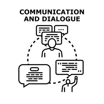 Communication and dialogue concept with messaging bubbles Stock Illustration