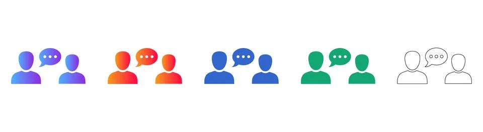 Communication and Dialogue Speech Bubble Icons Illustrazione stock