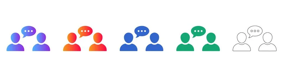 Communication and Dialogue Speech Bubble Icons Stockillustratie
