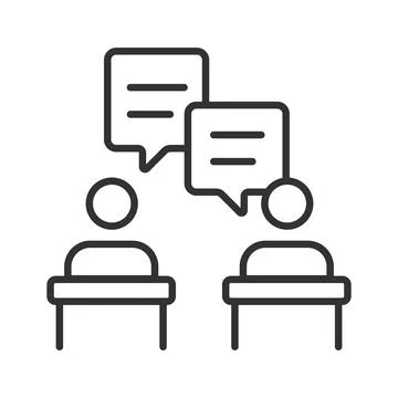 Communication and discussion, icon in line design. Communication, discussion 스톡 일러스트