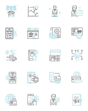 Communication and expression linear icons set. Dialogue, Verbal, Articulation Stock Illustration