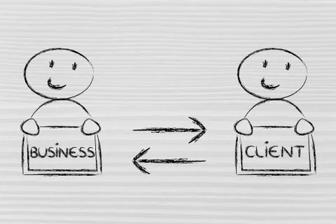 Communication and feedback between business and client イラスト素材