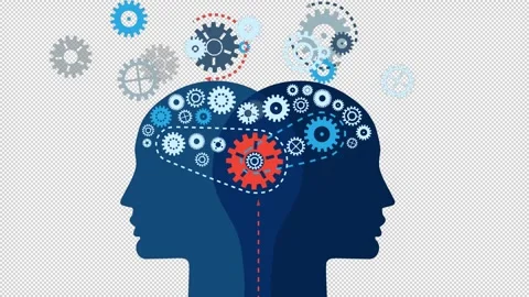 Communication and functioning of the human brain. Transparent background Video stock 251023222