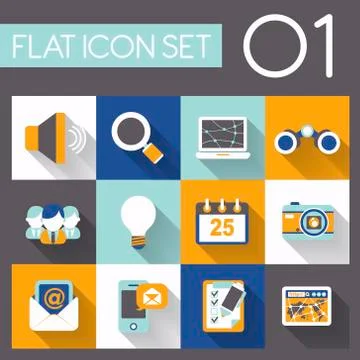 Communication and internet icon set Illustration