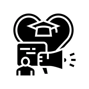 Communication and learning glyph icon vector illustration 스톡 일러스트
