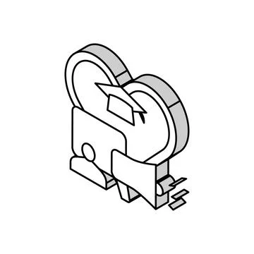 Communication and learning isometric icon vector illustration Stock Illustration
