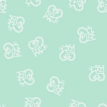 Communication and learning line seamless pattern Stock Illustration