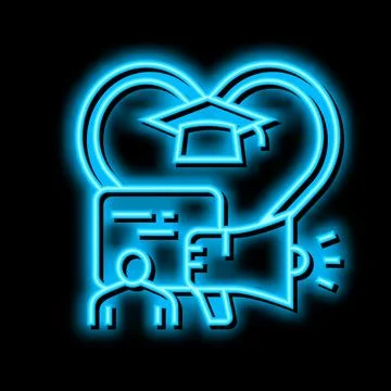 Communication and learning neon glow icon illustration 스톡 일러스트