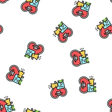 Communication and learning vector seamless pattern 库存插图