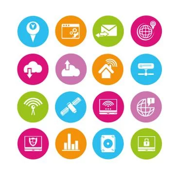 Communication and network icons Illustrazione stock