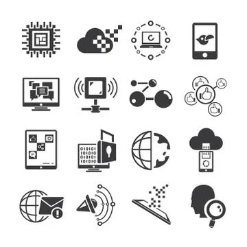 Communication and network icons Stock Illustration