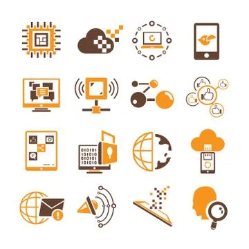 Communication and network icons Stock Illustration