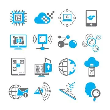 Communication and network icons Stock Illustration
