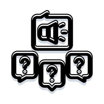 Communication and question marks seeking help feedback Stock Illustration