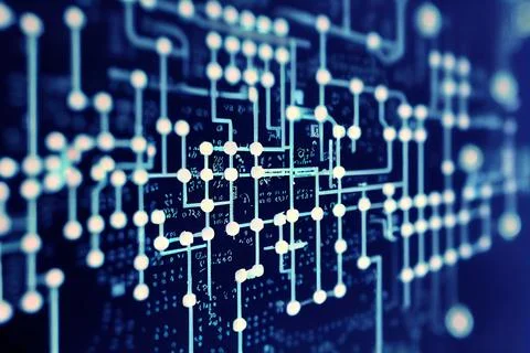 Communication and web concept. Digital and technological network background. Illustrazione stock