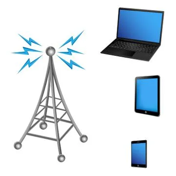 Communication Antenna and Electronic Device Stock Illustration