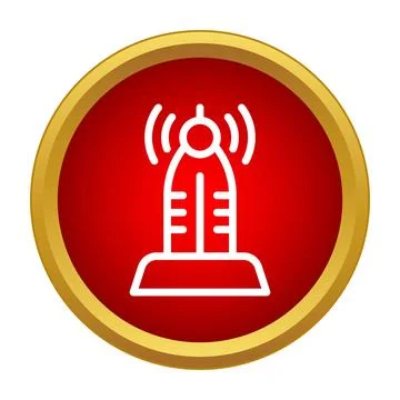 Communication antenna broadcasting wireless signal technology icon Stock Illustration