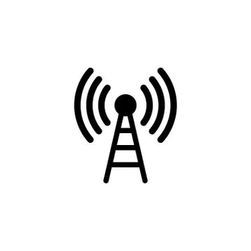 Communication Antenna Flat Vector Icon Stock Illustration
