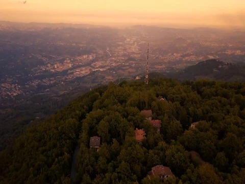 Communication antenna on a mountain peak Stock Footage 75338147