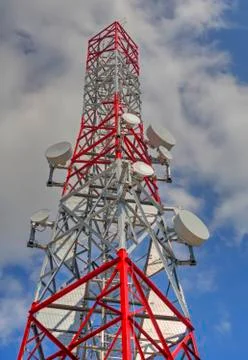 Communication antenna tower Stock Photos