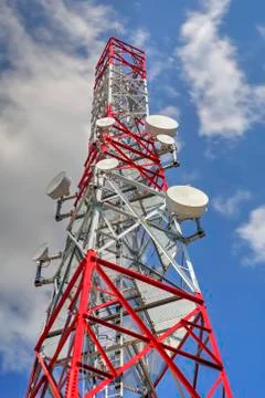 Communication antenna tower Foto stock
