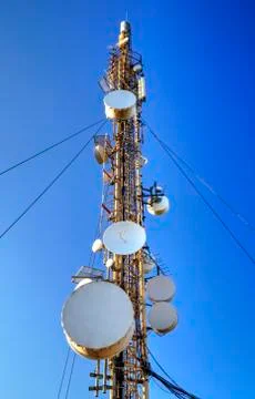 Communication antenna tower Stock Photos