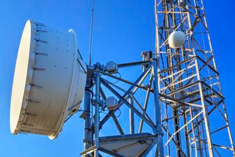 Communication antenna tower Stock Photos