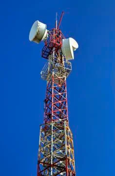 Communication antenna tower Foto stock