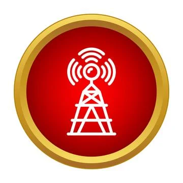 Communication antenna transmitting signals for wireless technology Stock Illustration