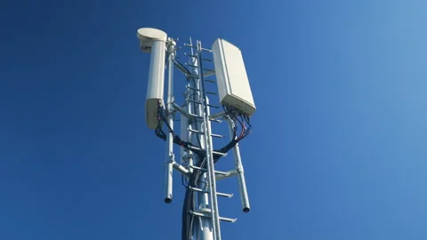 Communication antenna for wireless  5G mobile phone networks  Stock Footage 144792978