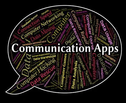 Communication Apps Means Application Software And Internet 스톡 일러스트