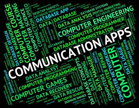 Communication Apps Represents Application Software And Communica Stock-Illustration