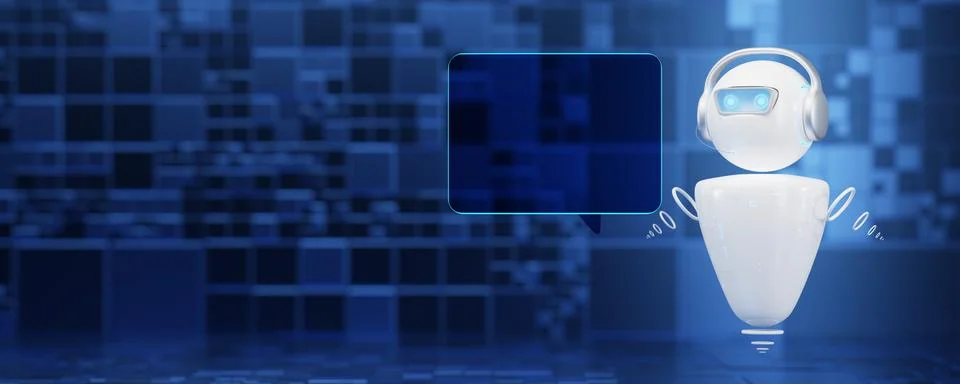 Communication with artificial intelligence. The concept of artificial intel.. Stock Illustration