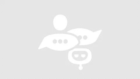 Communication between client and chatbot graphic animation. Alpha channel Vidéo 290007599