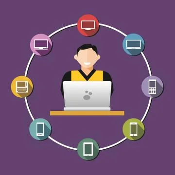 Communication between devices concept illustration. Stock Illustration