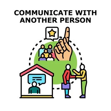 Communication between people and online discussion concepts Stock Illustration