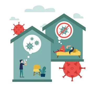 Communication between people during self-isolation Stock Illustration