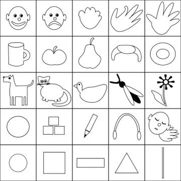 Communication board pictograms Stock Illustration