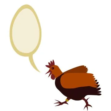 Communication bubble - brown hen Stock Illustration