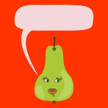 Communication bubble - green pear Stock Illustration